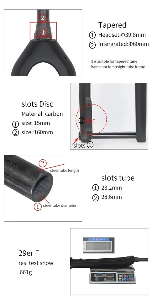 Wholesale MTB Fork 1-1/2 Tapered Bike Fork 29" Carbon Bicycle Front Fork